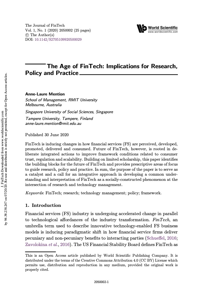 research paper fintech